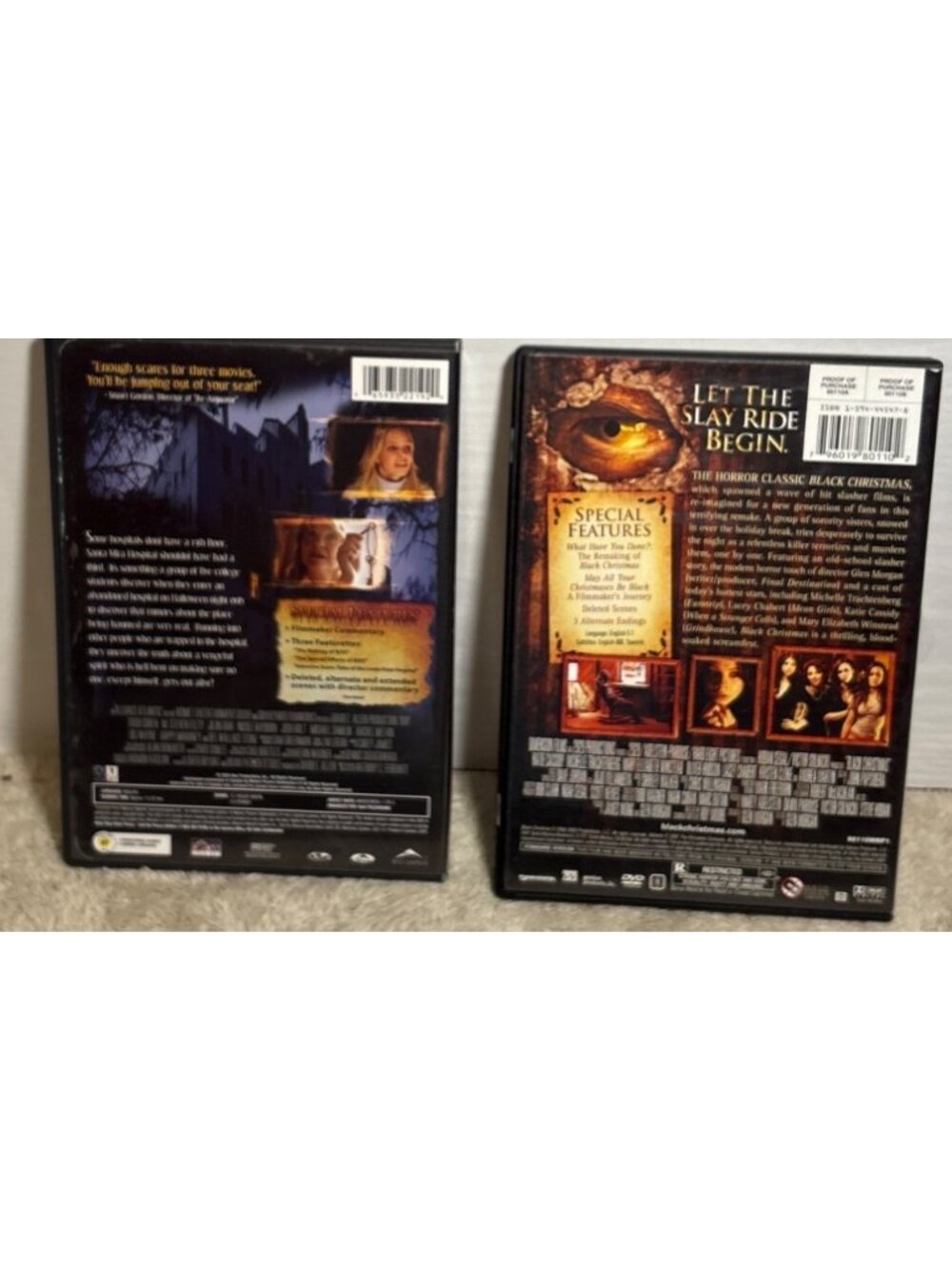 Horror DVD Lot of 2 Black X-Mas & Boo Thriller Scary Movies Halloween - Picture 4 of 11